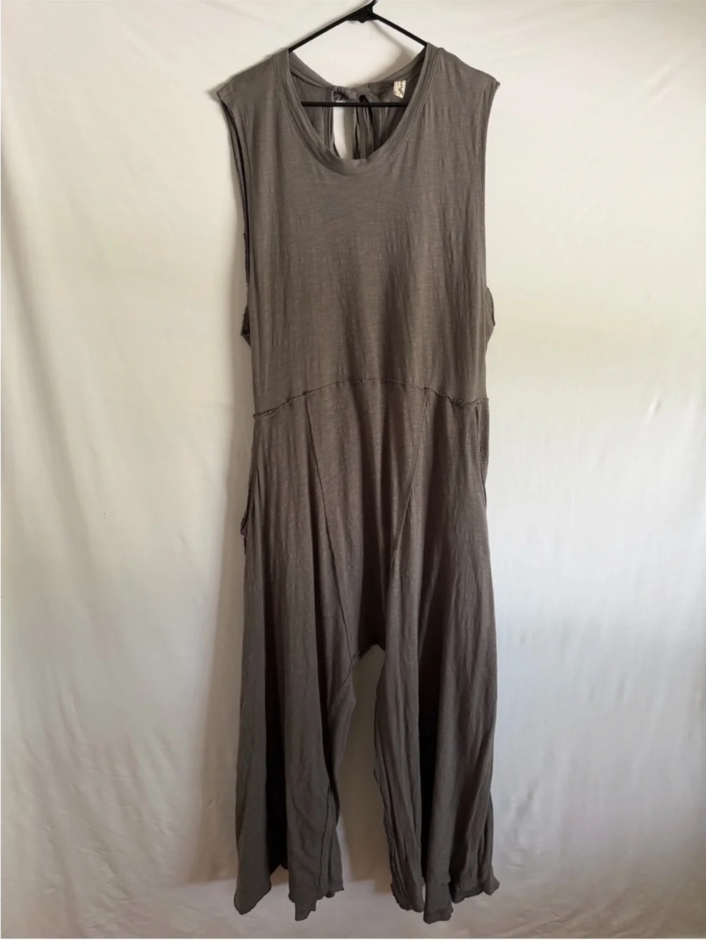 Free People Sleeveless Taupe Jumpsuit